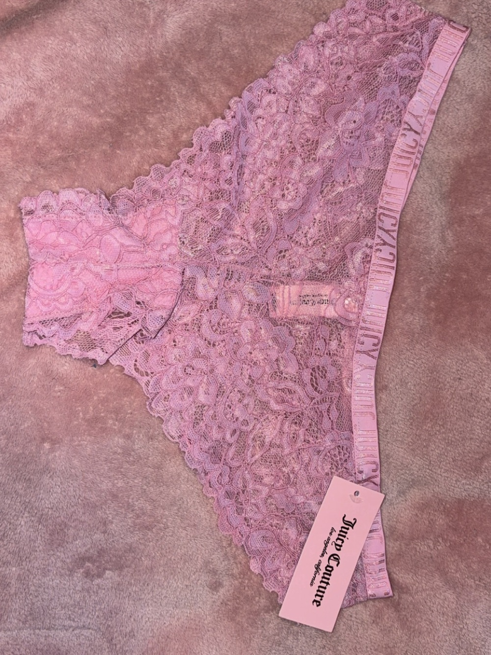Juicy Couture Dusty Pink Lace Bikini Panty